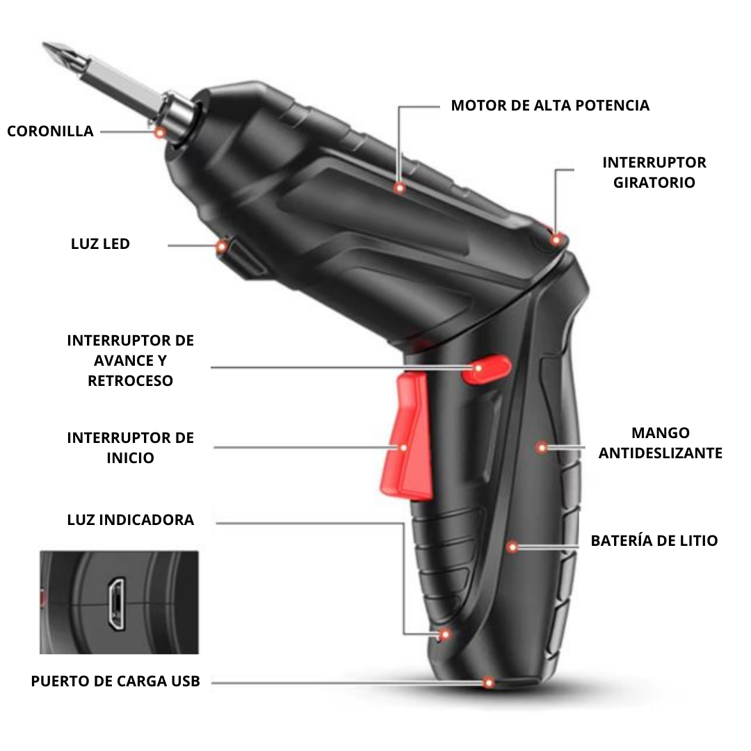 Smart Tool™ | Destornillador Eléctrico Inalámbrico